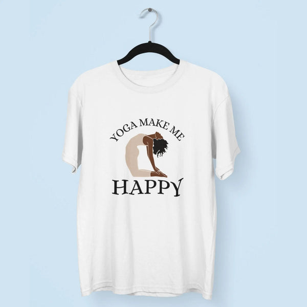 Yoga Make Me Happy Round Neck Half Sleeve Classic T-Shirt fashionfront