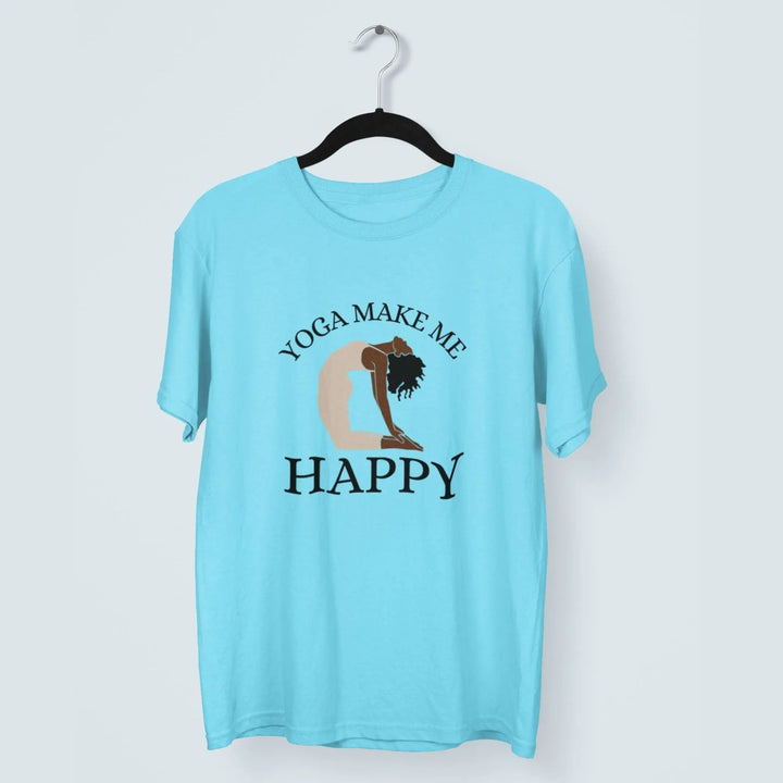 Yoga Make Me Happy Round Neck Half Sleeve Classic T-Shirt fashionfront