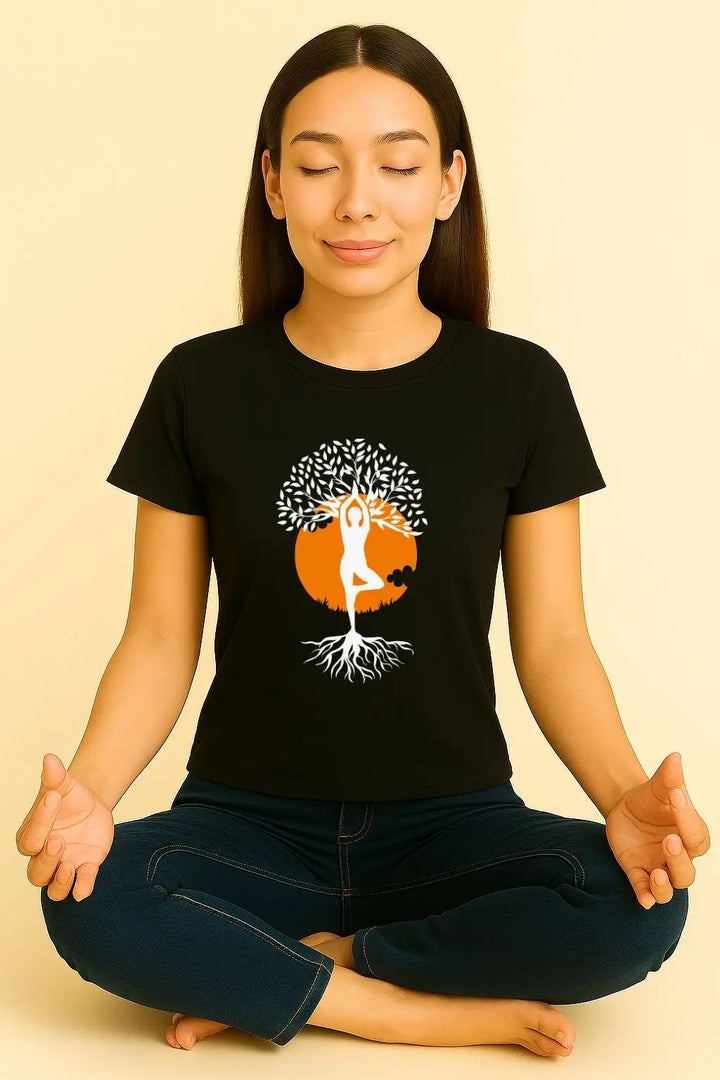 Yoga Round Neck Half Sleeve Classic T-Shirt fashionfront