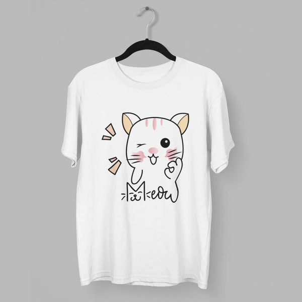 Meow Round Neck Half Sleeve Classic T-Shirt fashionfront