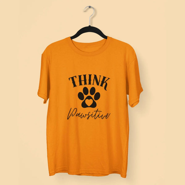 Think Pawsitive Round Neck Half Sleeve Classic T-Shirt fashionfront