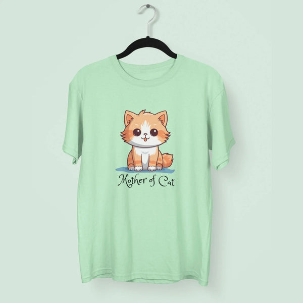 Mother of Cat  Round Neck Half Sleeve Classic T-Shirt fashionfront