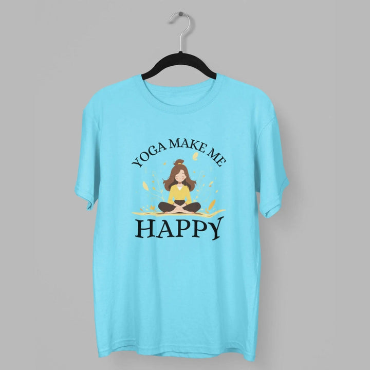 Yoga Make Me Happy Round Neck Half Sleeve Classic T-Shirt fashionfront