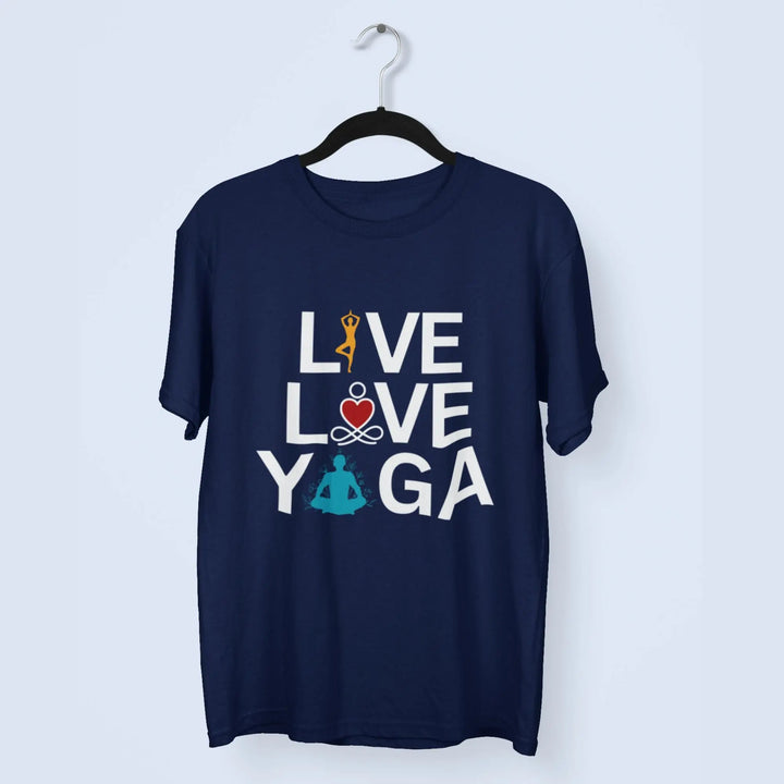 Live Love Yoga Round Neck Half Sleeve Classic T-Shirt fashionfront