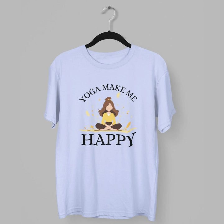 Yoga Make Me Happy Round Neck Half Sleeve Classic T-Shirt fashionfront