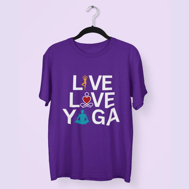 Live Love Yoga Round Neck Half Sleeve Classic T-Shirt fashionfront