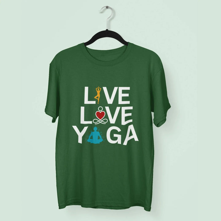 Live Love Yoga Round Neck Half Sleeve Classic T-Shirt fashionfront