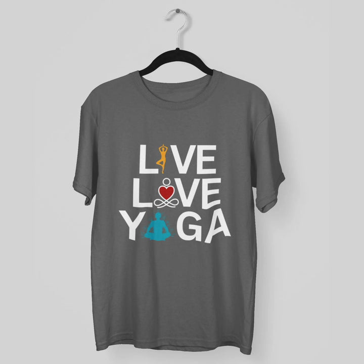 Live Love Yoga Round Neck Half Sleeve Classic T-Shirt fashionfront