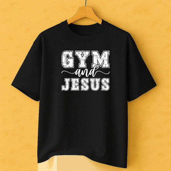 Gym And Jesus Oversized Standard T-Shirt fashionfront