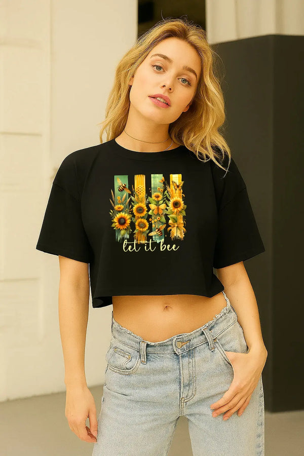 Let It Bee Sunflower Crop Top fashionfront