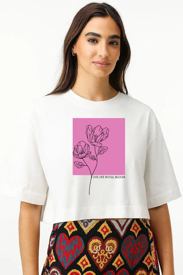 Live Life In Full Bloom Crop Top fashionfront