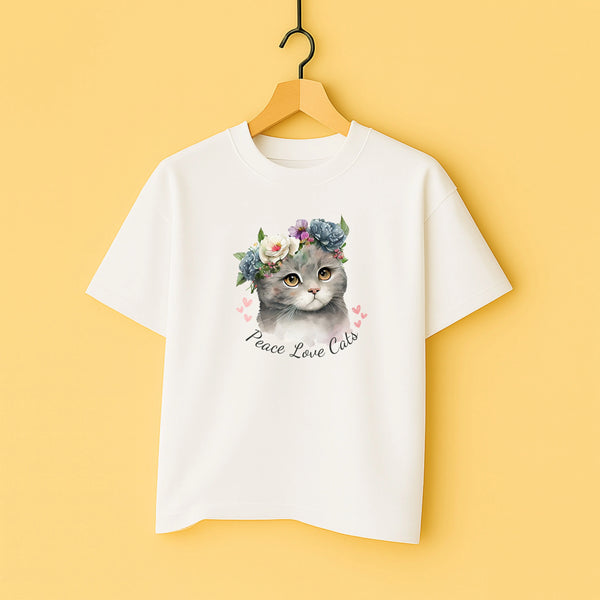 Peace Love Cats Unisex T-Shirt fashionfront