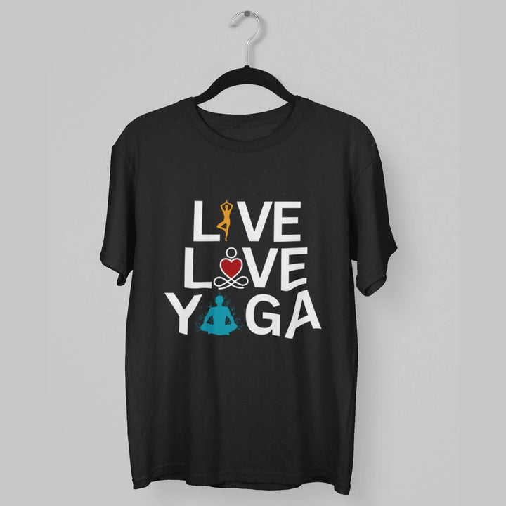 Live Love Yoga Round Neck Half Sleeve Classic T-Shirt fashionfront