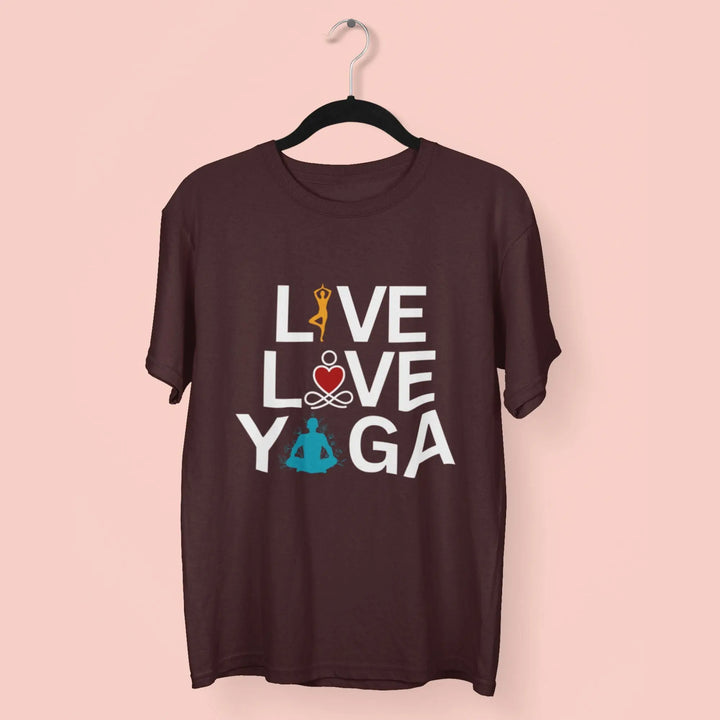 Live Love Yoga Round Neck Half Sleeve Classic T-Shirt fashionfront