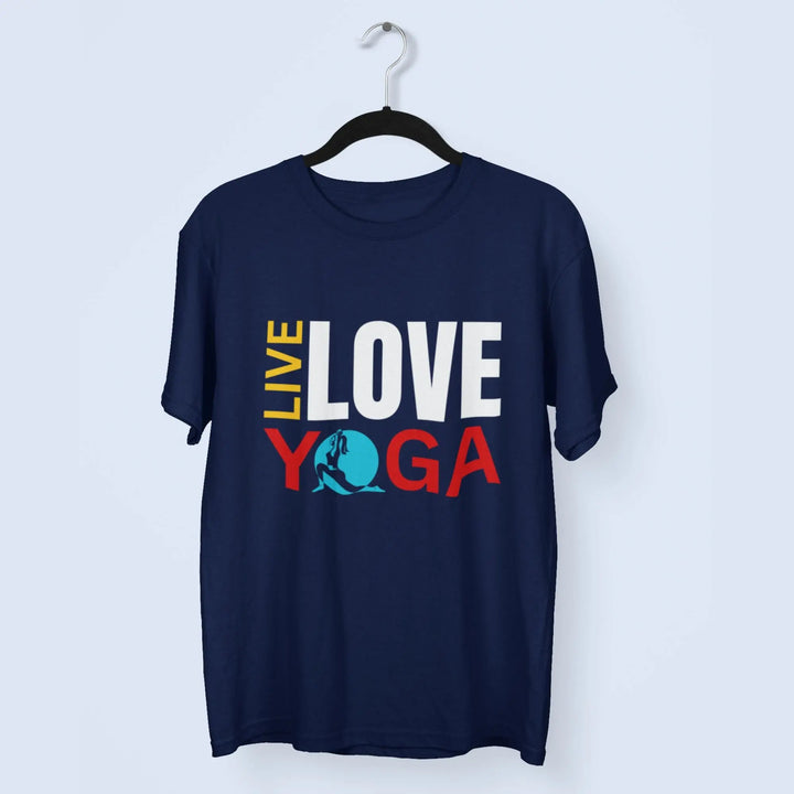 Live Love Yoga Round Neck Half Sleeve Classic T-Shirt fashionfront