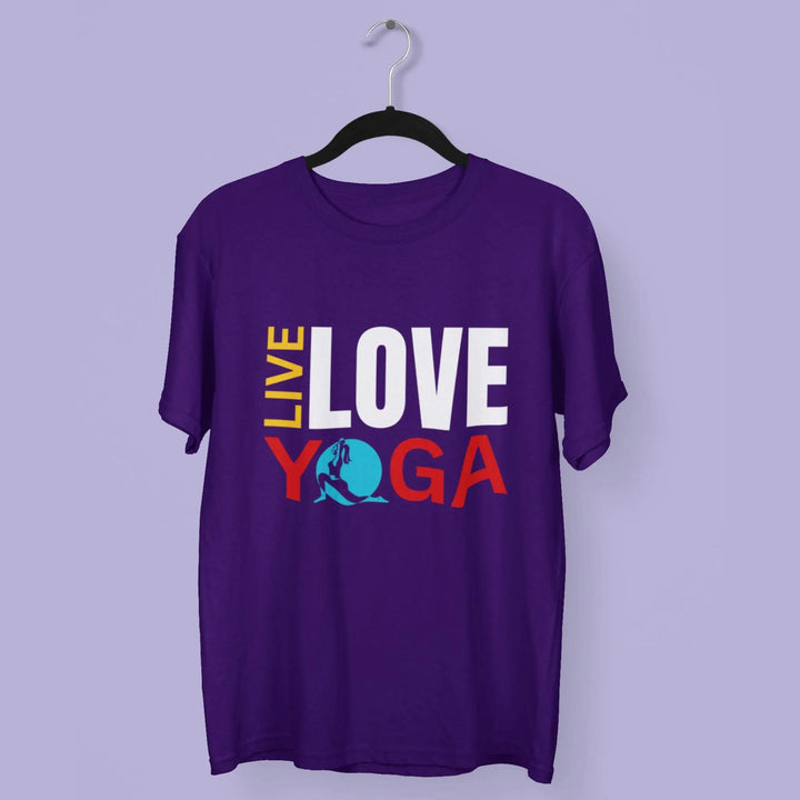 Live Love Yoga Round Neck Half Sleeve Classic T-Shirt fashionfront