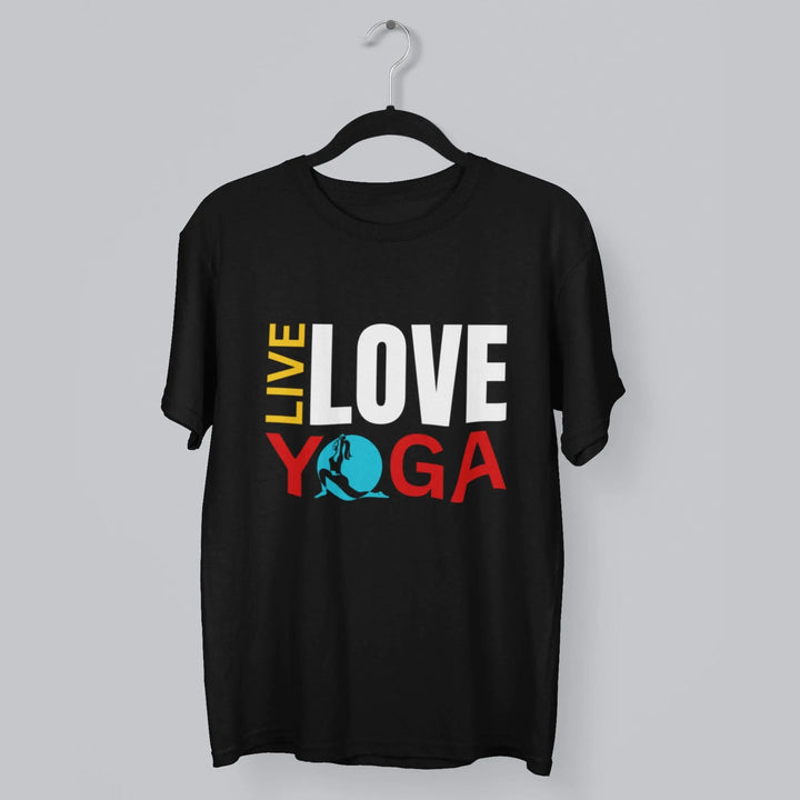 Live Love Yoga Round Neck Half Sleeve Classic T-Shirt fashionfront