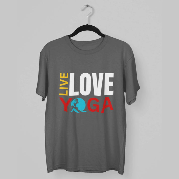 Live Love Yoga Round Neck Half Sleeve Classic T-Shirt fashionfront