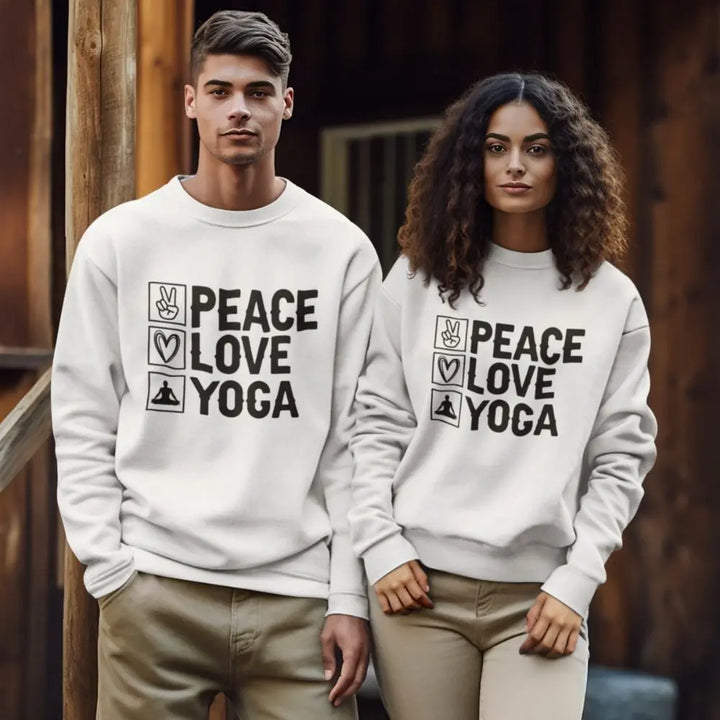 Peace Love Yoga Unisex Sweatshirt fashionfront