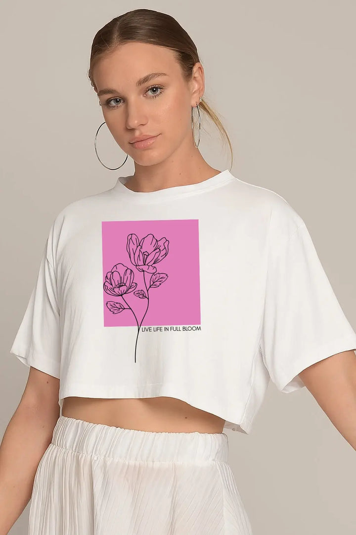 Live Life In Full Bloom Crop Top fashionfront