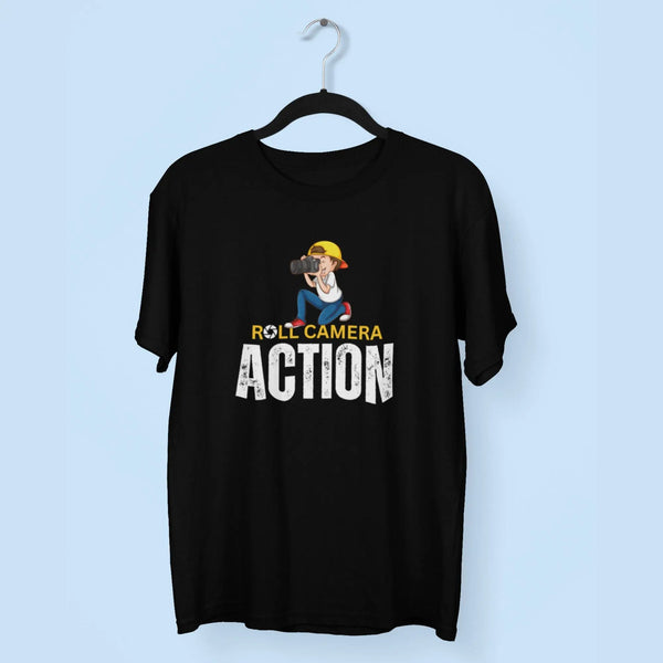 Roll Camera Action Unisex T-Shirt fashionfront