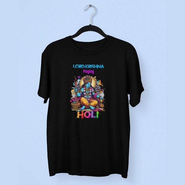 Lord krishna Playing Holi Unisex T-Shirt fashionfront