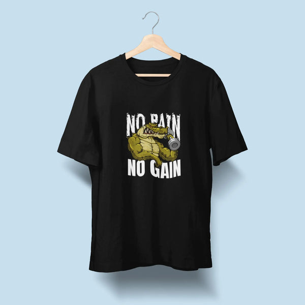 Men No Pain No Gain Gym Oversized Classic T-Shirt fashionfront