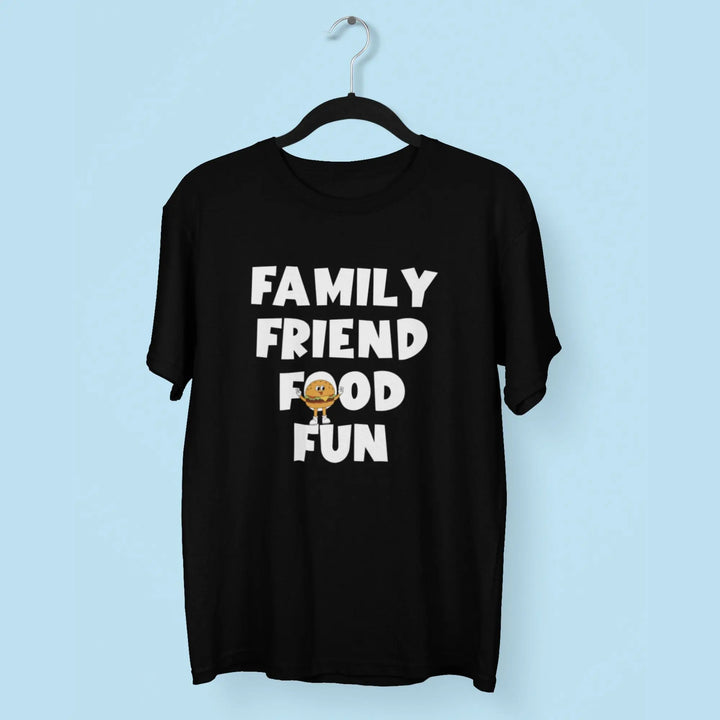 Family Friend Food Fun Round Neck Half Sleeve Classic T-Shirt fashionfront