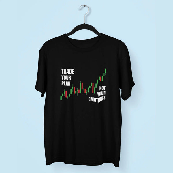 Trade Your Plan Not Your Emotions Stock Market Round Neck Half Sleeve Classic T-Shirt fashionfront