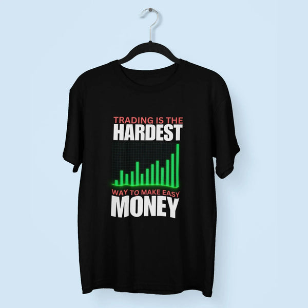 Men Trading Is The Way To Make Easy Money Stock Market Round Neck Half Sleeve Classic T-Shirt fashionfront