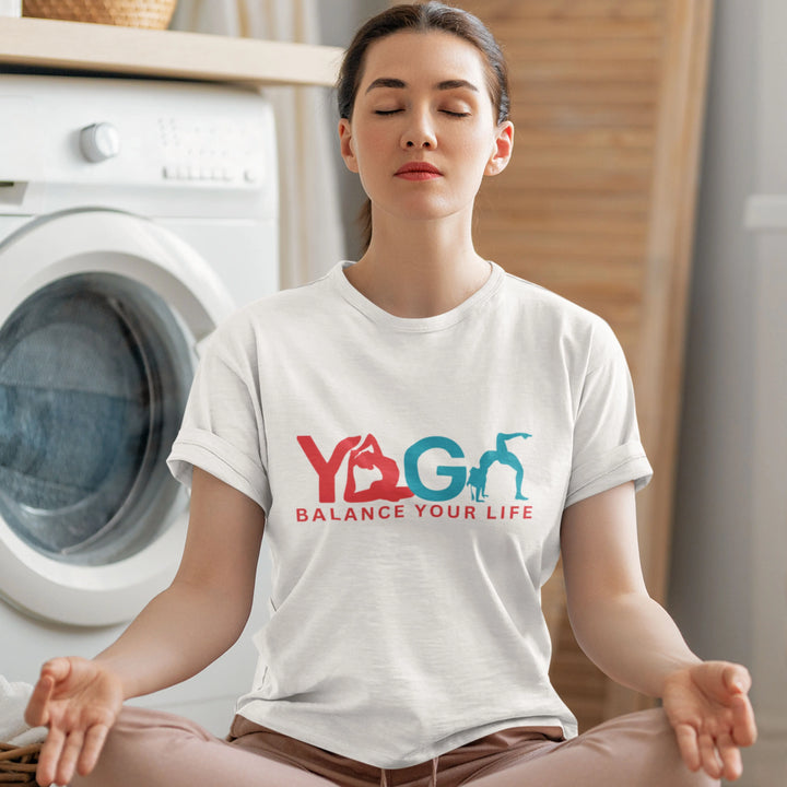 Yoga Balance Your Life Round Neck Half Sleeve Classic T-Shirt fashionfront