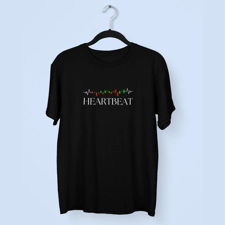 Men Heartbeat Stock Market Round Neck Half Sleeve Classic T-Shirt fashionfront