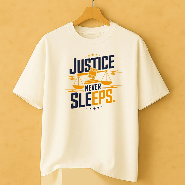 Justice Never Sleeps Oversized Standard T-Shirt fashionfront