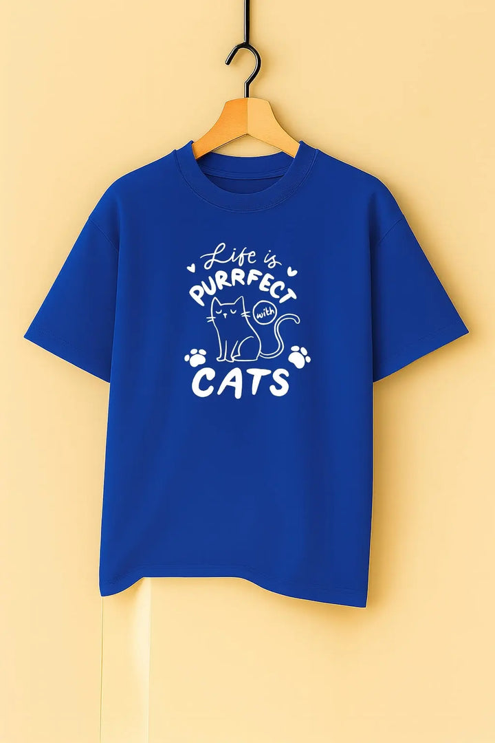 Life Is Purrfect Cats Unisex T-Shirt fashionfront