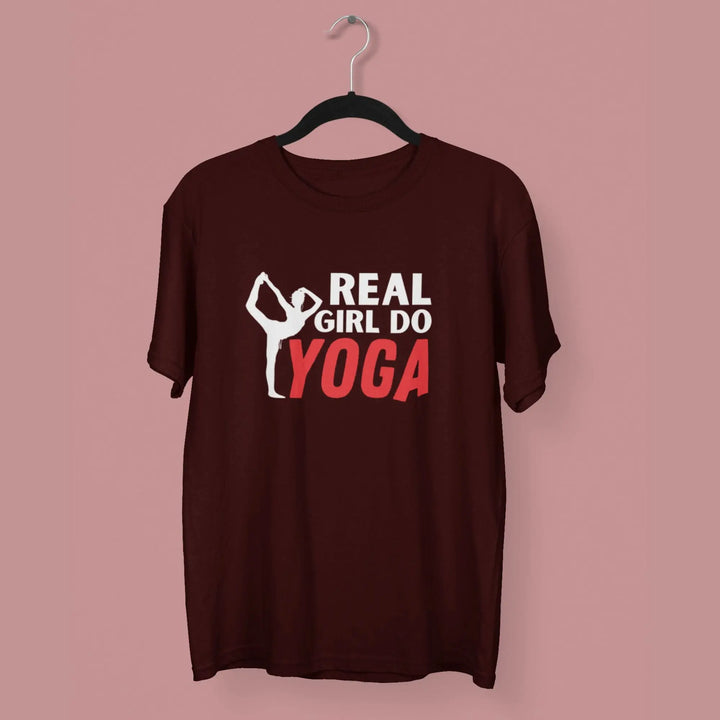 Real Girl do Yoga Round Neck Half Sleeve Classic T-Shirt fashionfront