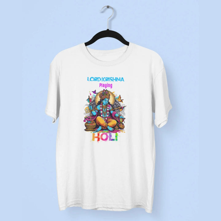 Lord krishna Playing Holi Unisex T-Shirt fashionfront