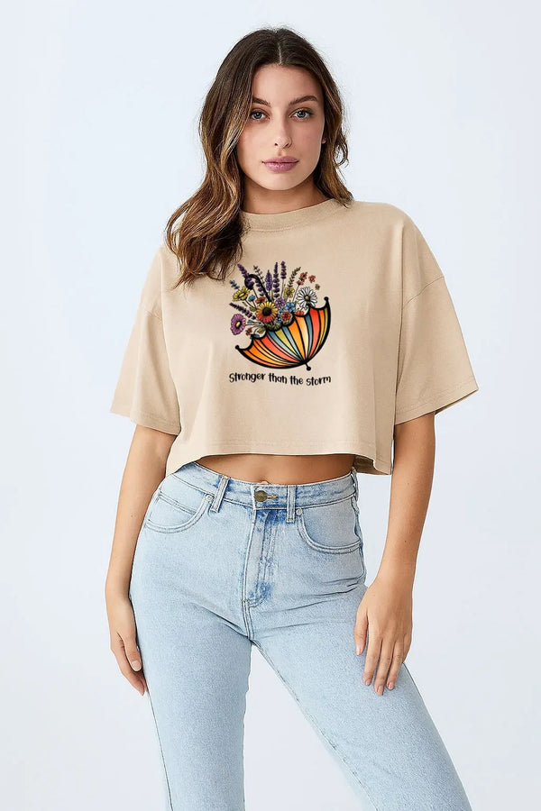 Stronger Than The Storm Crop Top fashionfront