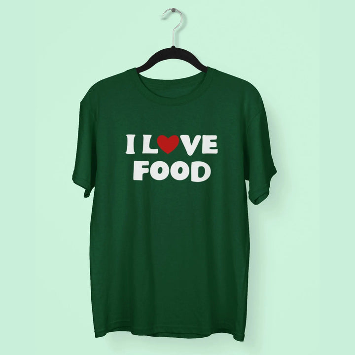 I Love Food Round Neck Half Sleeve Classic T-Shirt fashionfront