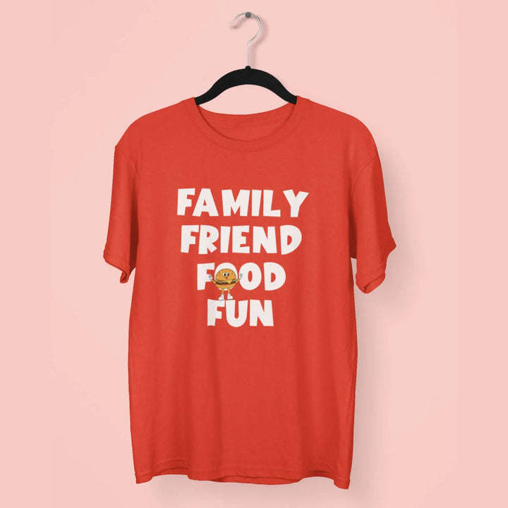 Family Friend Food Fun Round Neck Half Sleeve Classic T-Shirt fashionfront