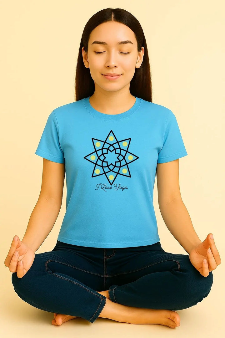 I Love Yoga Round Neck Half Sleeve Classic T-Shirt fashionfront