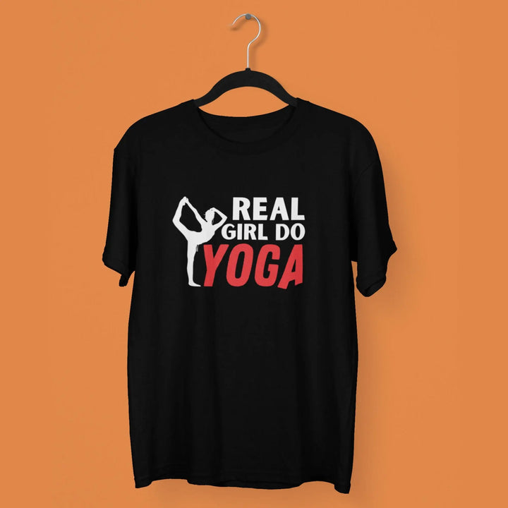 Real Girl do Yoga Round Neck Half Sleeve Classic T-Shirt fashionfront