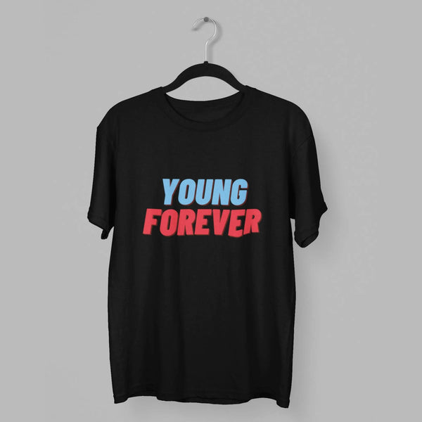 Young Forever Round Neck Half Sleeve Classic T-Shirt fashionfront