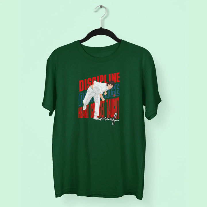 Discipline. Patience. Heart. Cricket Taught Me All T-Shirt fashionfront