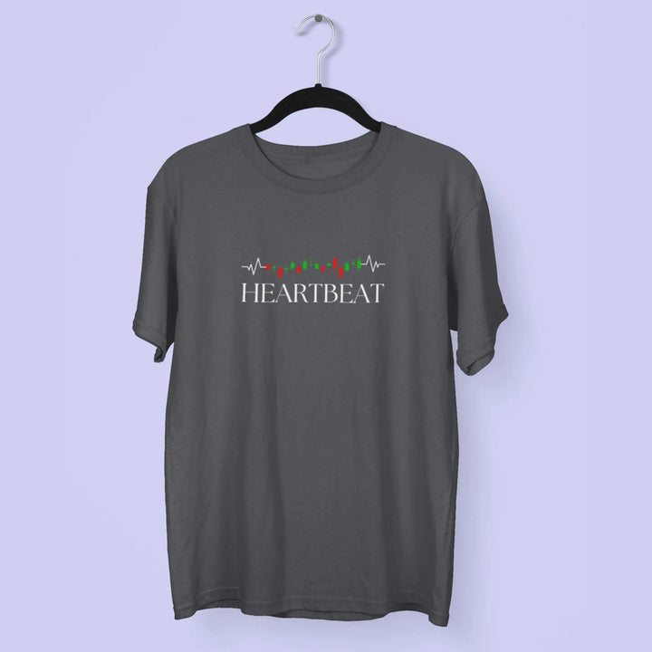 Men Heartbeat Stock Market Round Neck Half Sleeve Classic T-Shirt fashionfront