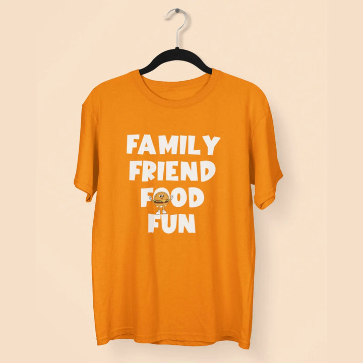 Family Friend Food Fun Round Neck Half Sleeve Classic T-Shirt fashionfront