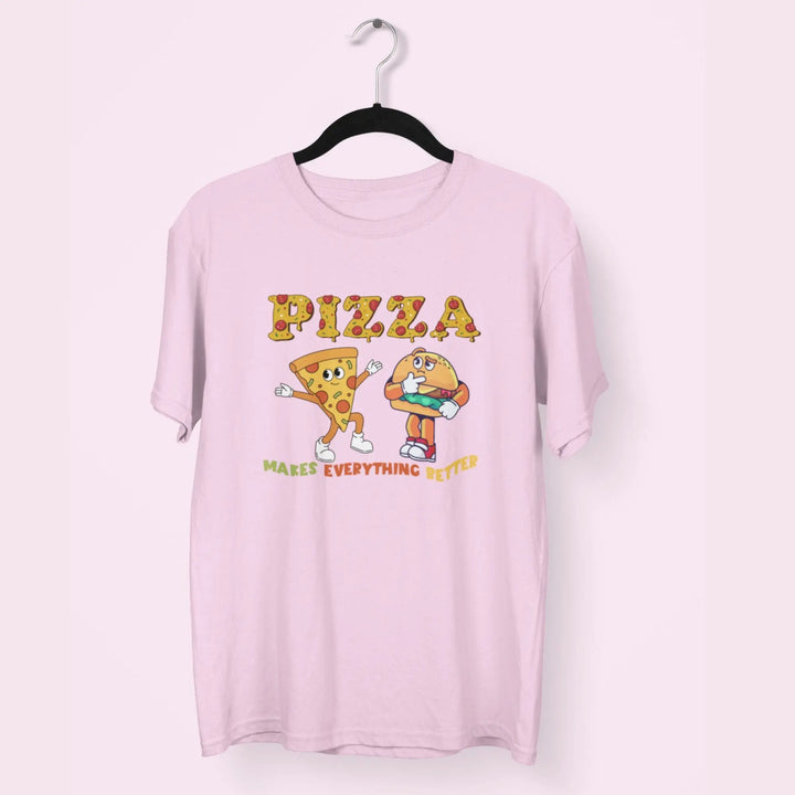 Pizza Makes Everything Better Round Neck Half Sleeve Classic T-Shirt fashionfront