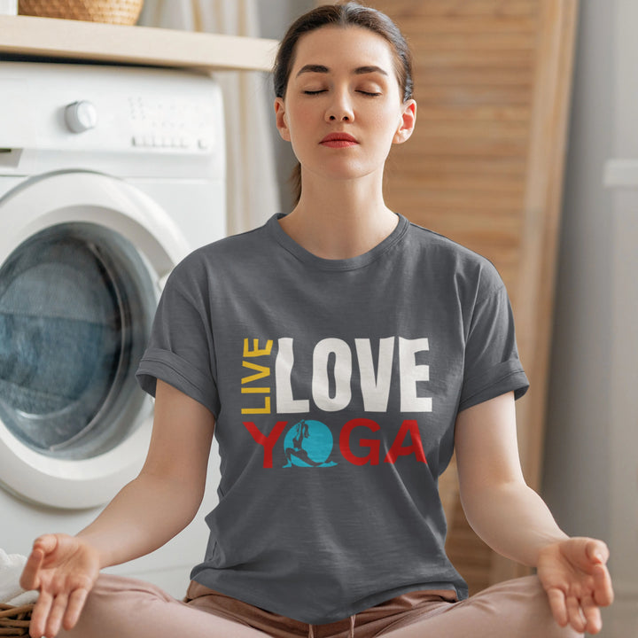 Live Love Yoga Round Neck Half Sleeve Classic T-Shirt fashionfront