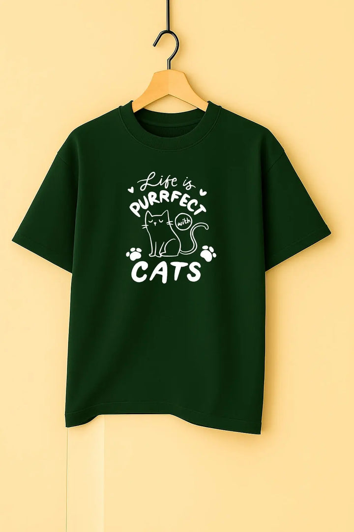Life Is Purrfect Cats Unisex T-Shirt fashionfront