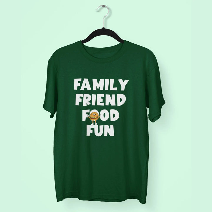 Family Friend Food Fun Round Neck Half Sleeve Classic T-Shirt fashionfront