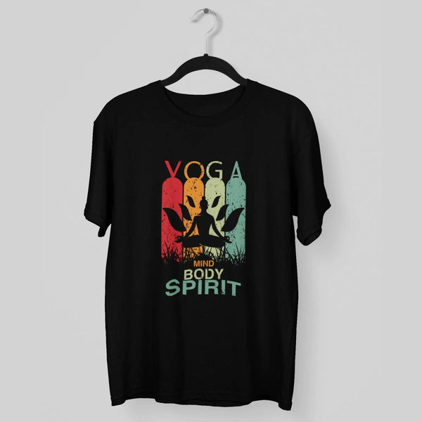 Yoga Mind Body Spirit Round Neck Half Sleeve Classic T-Shirt fashionfront